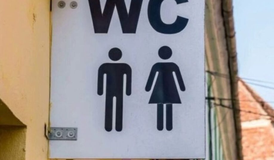 Pictogramme universel WC sur une porte