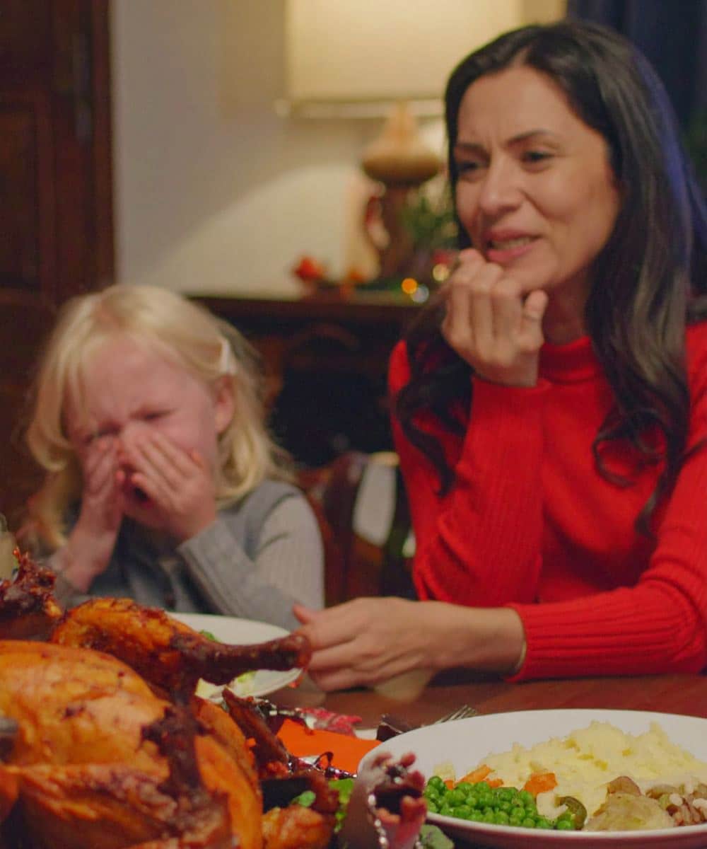 Photo illustrant une tension familiale à table