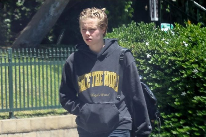 Angelina Jolie et Brad Pitt, parents de Shiloh, lors d'un événement public