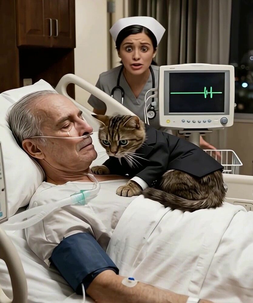 Chat tigré gris aux yeux verts, assis calmement