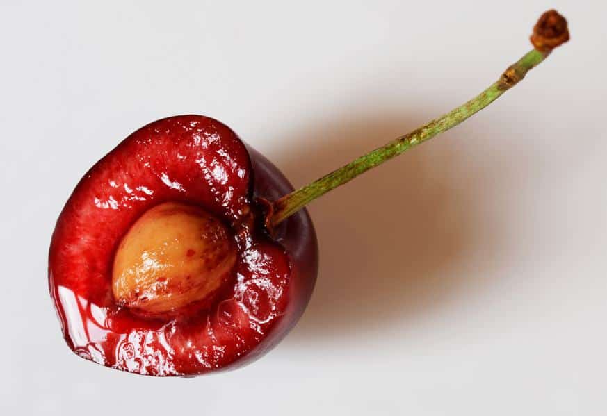 Noyaux de cerises isolés