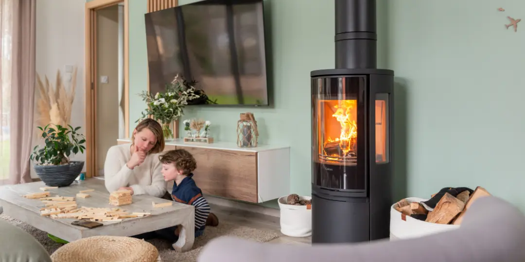 Intérieur chaleureux avec un poêle