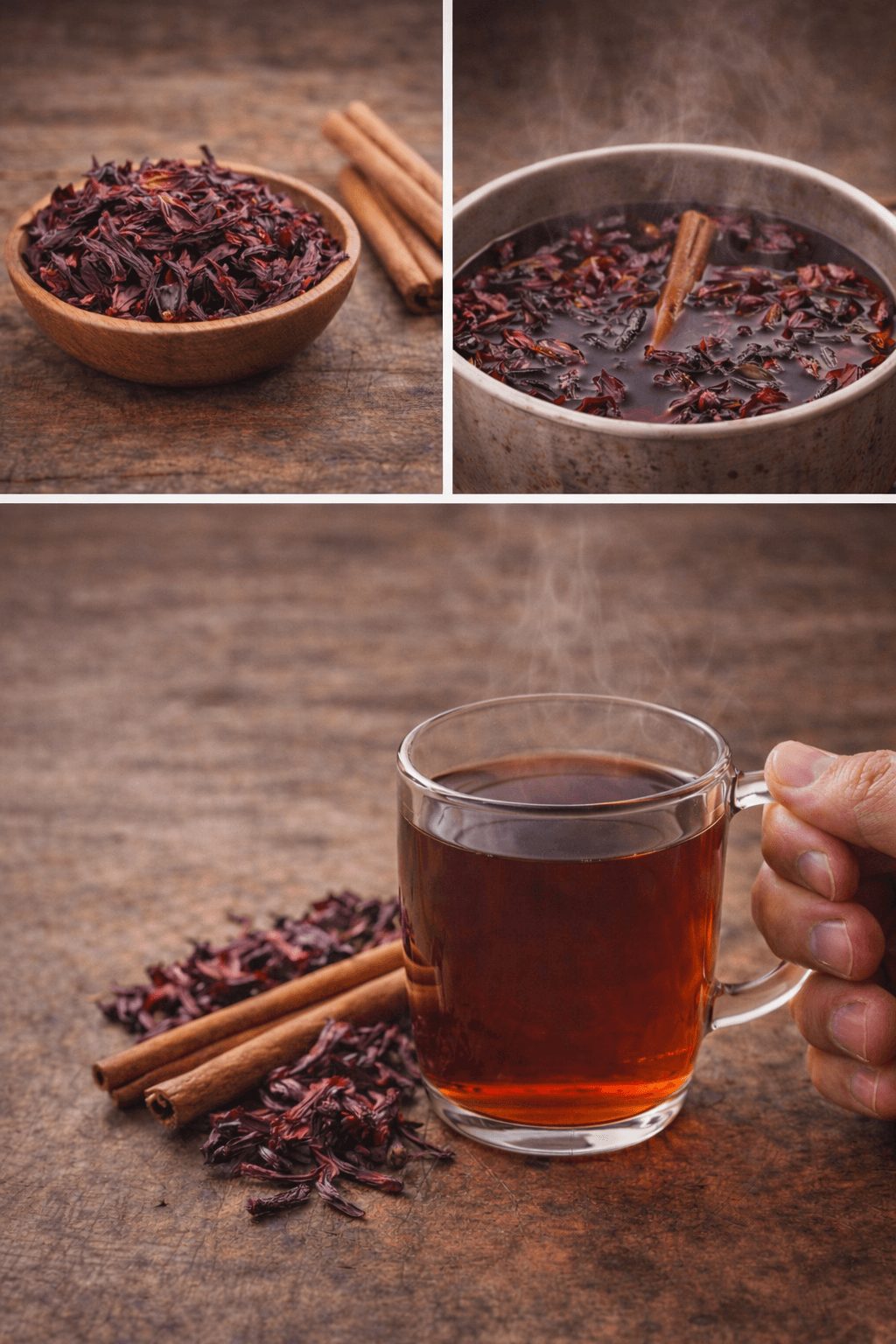 Recette épicée de tisane d'hibiscus avec cannelle