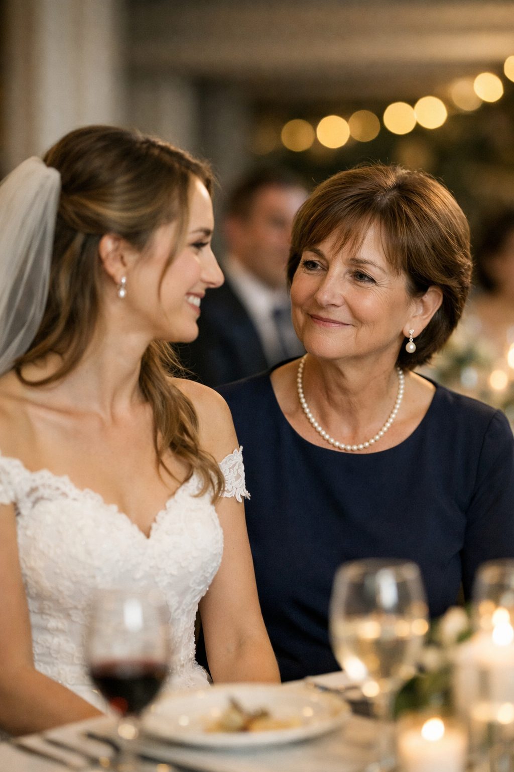 Couple de mariés se tenant la main, regard complice et déterminé