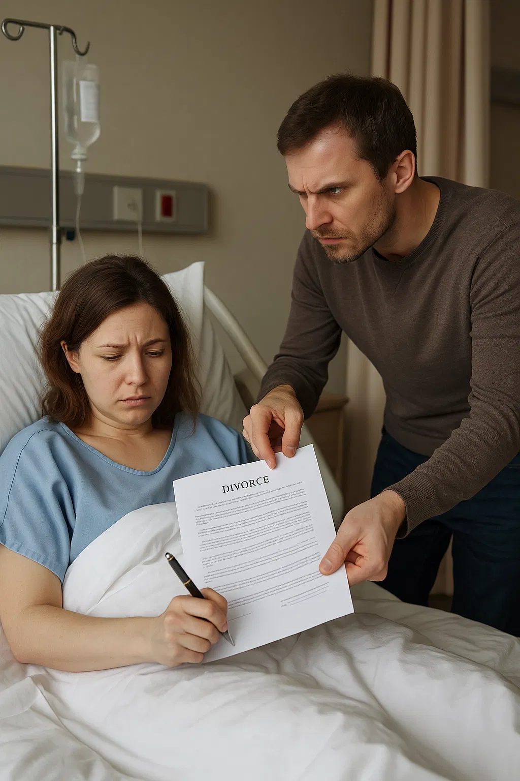 Il a exigé le divorce pendant qu’elle était encore sous perfusion : la lettre qu’elle lui a envoyée plus tard l’a anéanti.