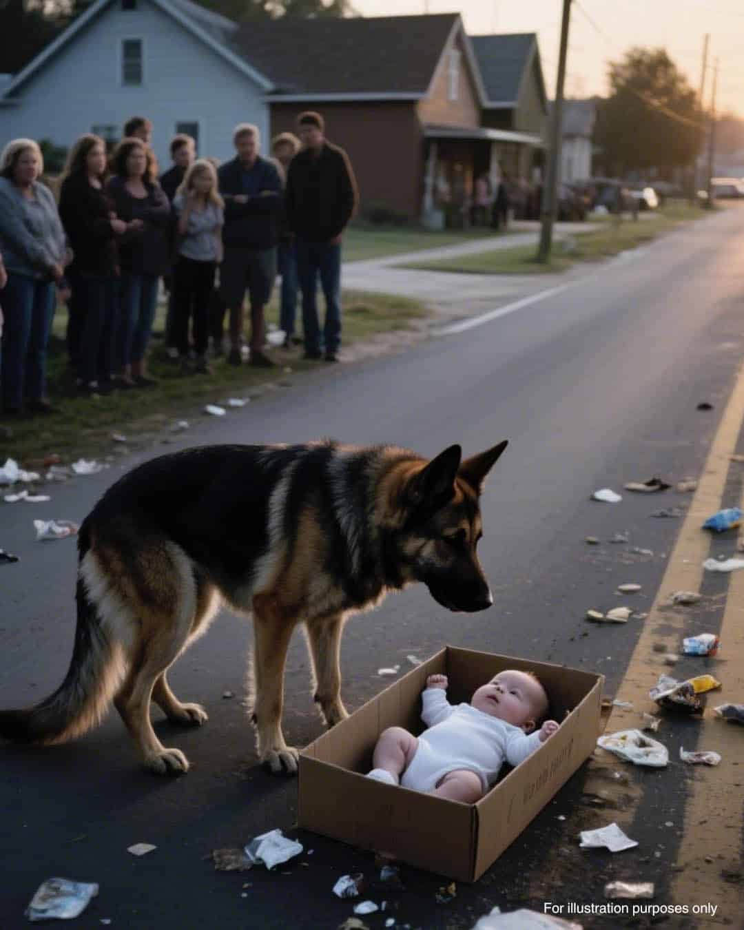 L’instinct d’un chien abandonné sauve la vie d’un nouveau-né laissé dans une boîte au bord de la route