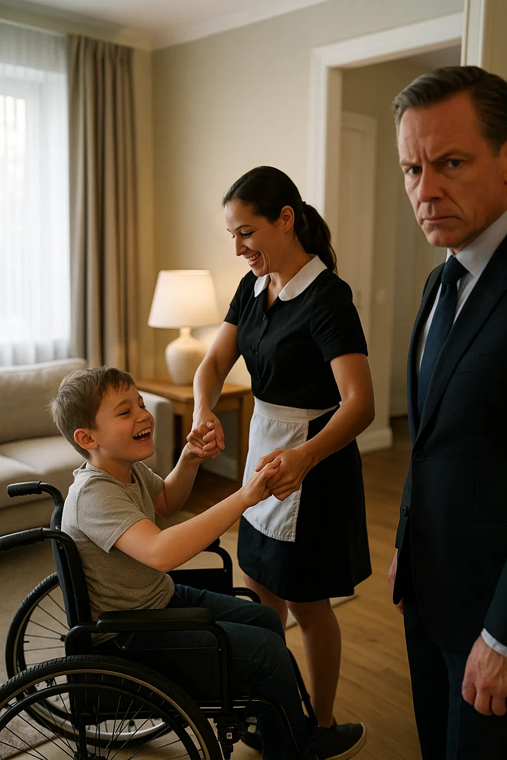 Une fortune, un enfant cloué dans le silence, et une employée qui ose un geste interdit — ce qui s’ensuivit ébranla les certitudes de tous