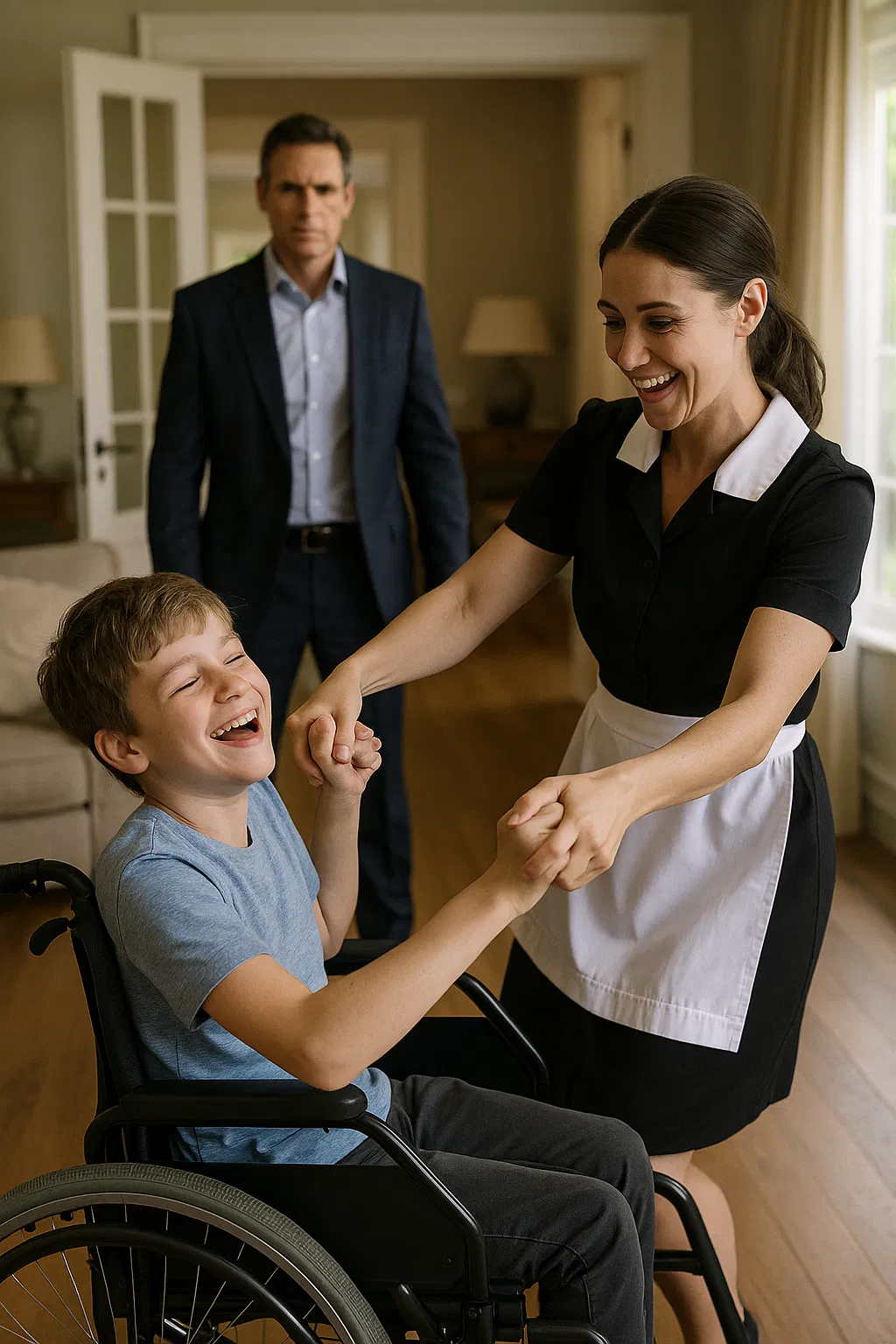 Une fortune, un enfant cloué dans le silence, et une employée qui ose un geste interdit — ce qui s’ensuivit ébranla les certitudes de tous