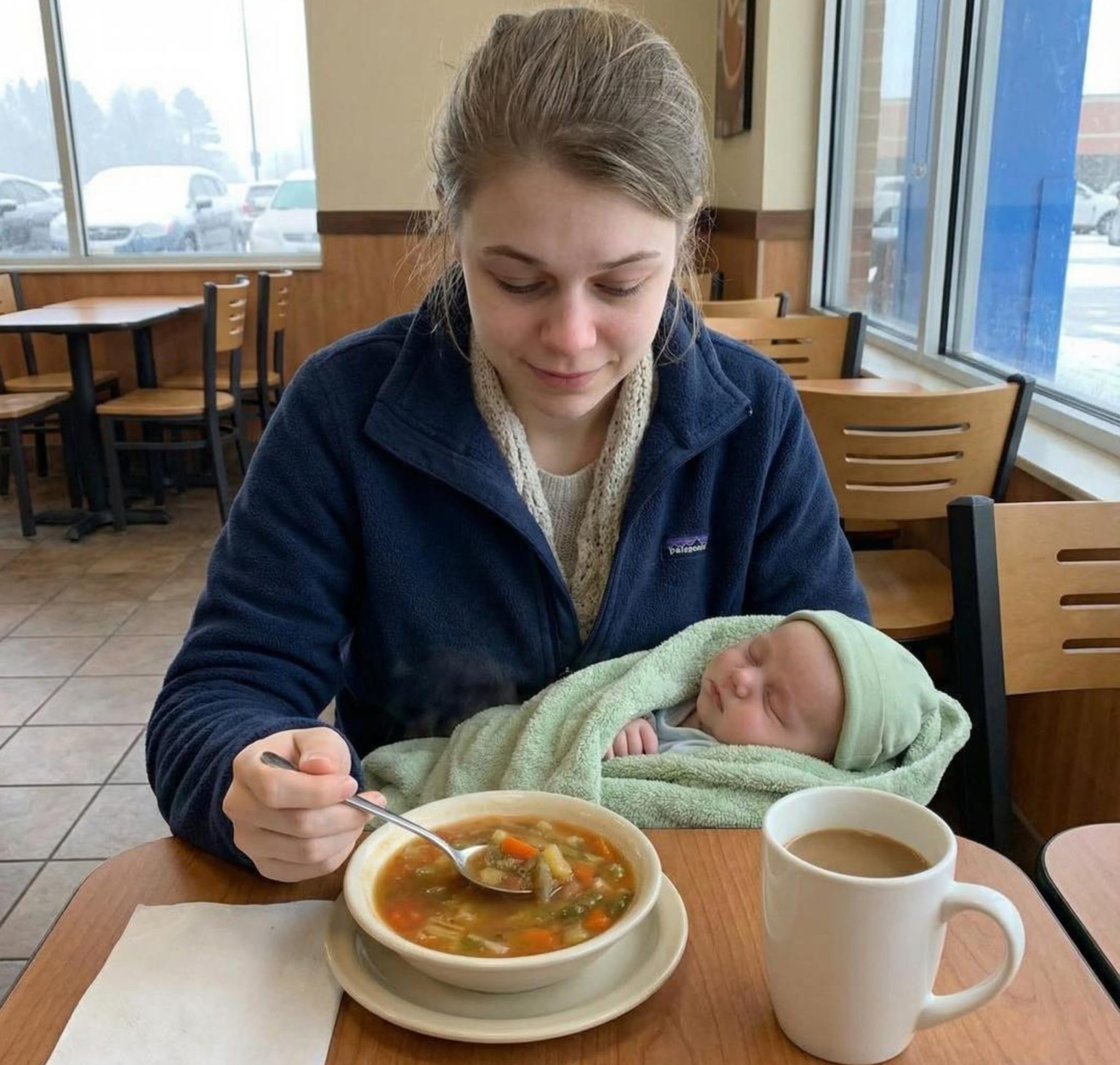Mains tendues offrant un manteau épais à une personne dans le besoin.
