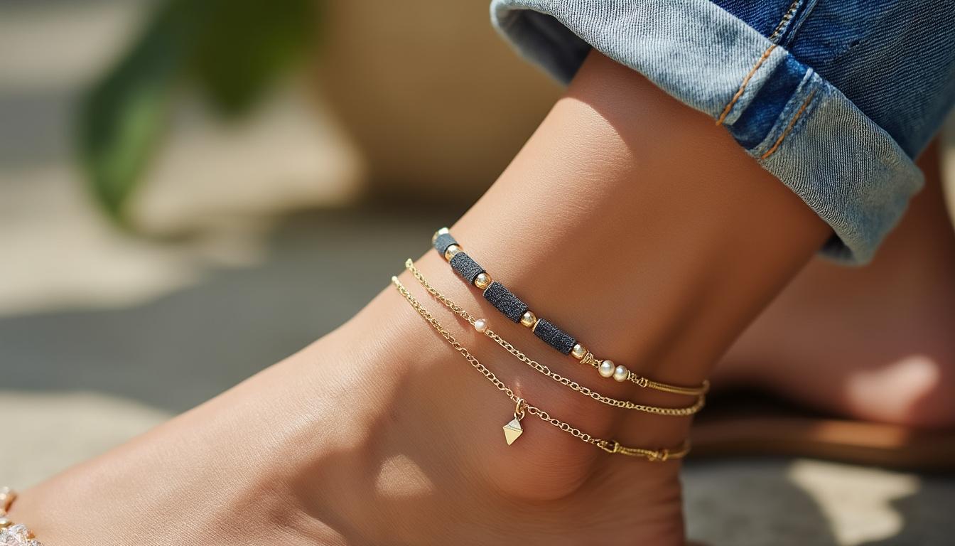 Collection de bracelets de cheville colorés et variés