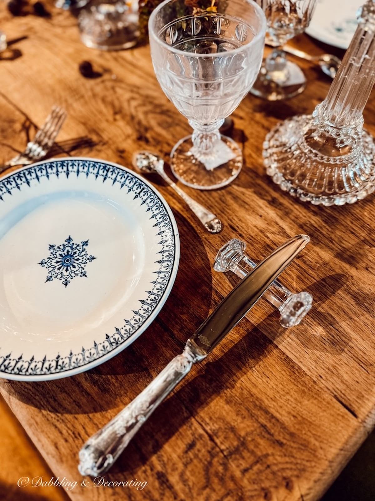 Repose-couteau ancien en argent et cristal