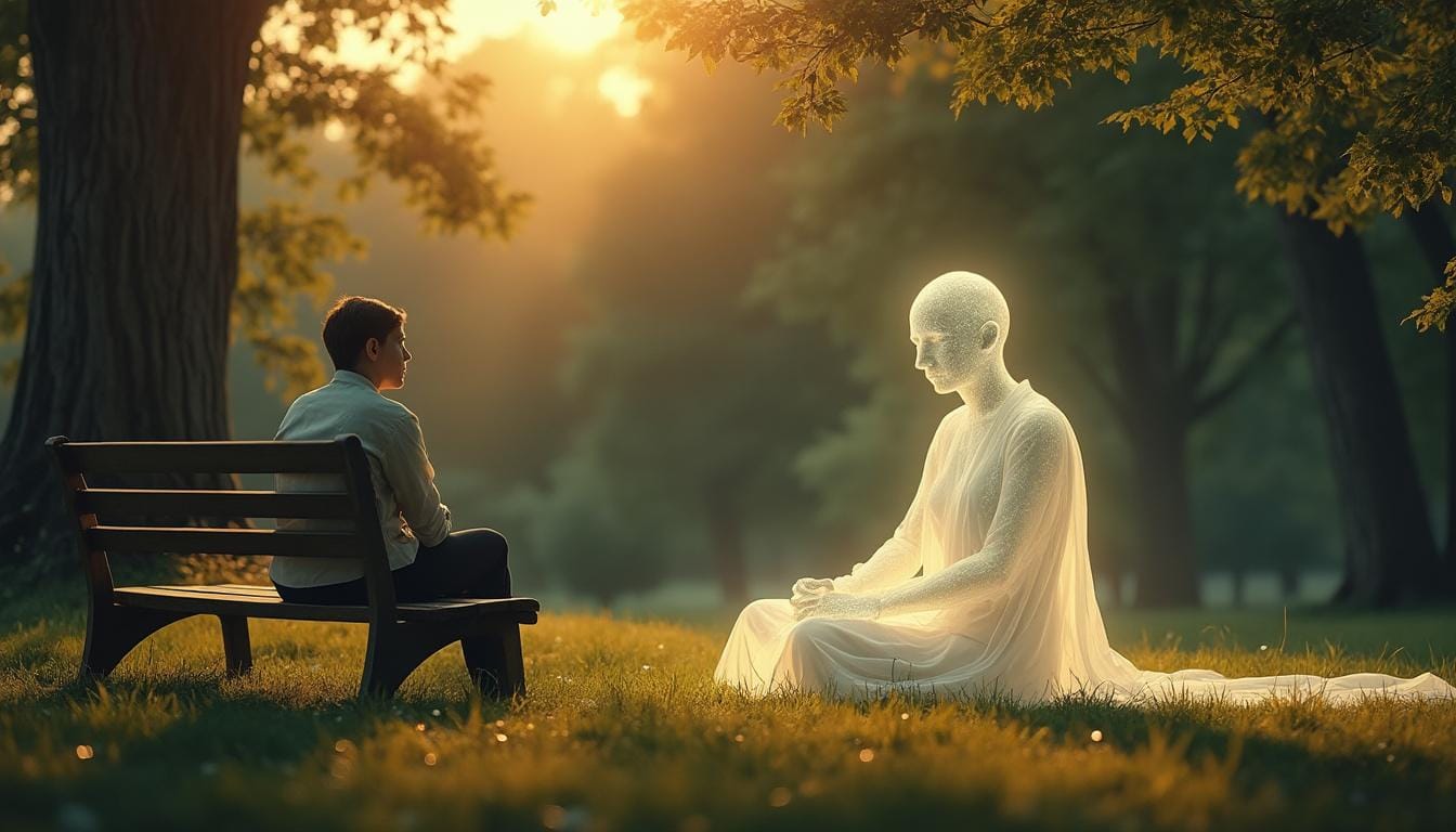 Illustration représentant une personne en introspection, évoquant le thème des messages intérieurs.