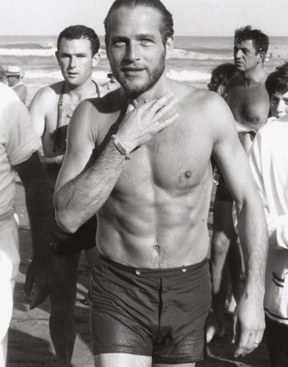 Portrait sérieux de Paul Newman à Venise