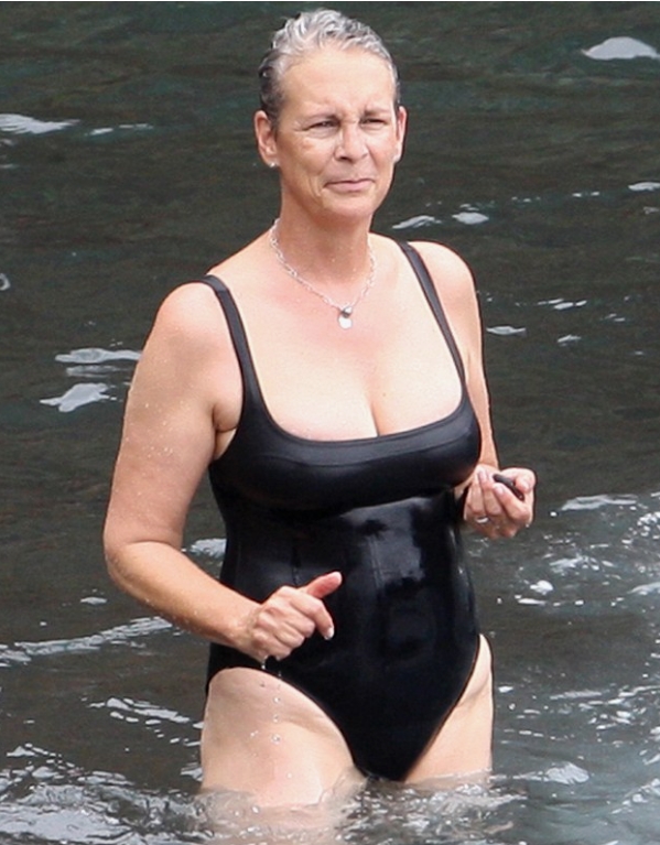 Portrait de Jamie Lee Curtis, regard franc et déterminé