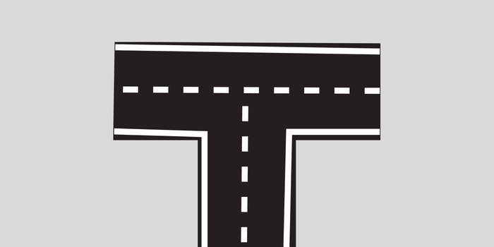 Schéma d'un marquage au sol à une intersection en T