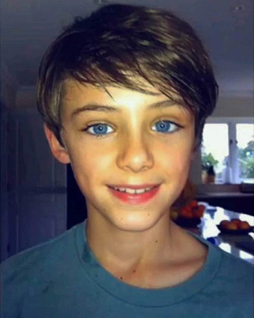 Portrait de William Franklyn-Miller enfant, aux yeux bleus perçants