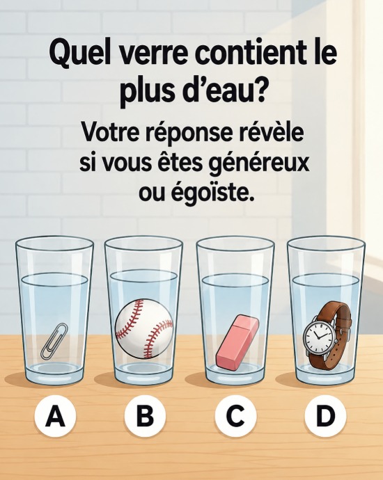 Quel verre contient le plus d'eau ? Ce test visuel en dit long sur votre façon de penser