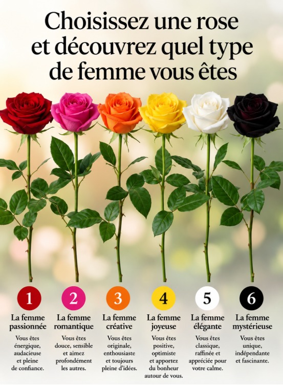 Quelle rose avez-vous choisie ? Ce que votre couleur préférée dit de vous