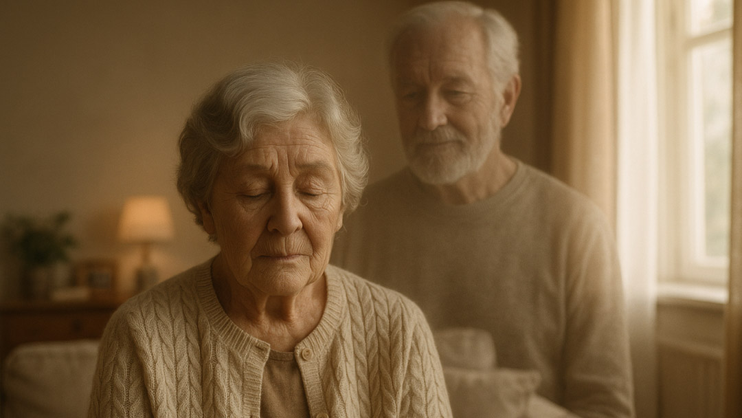 Illustration d'une main tenant une tasse de thé avec une lumière douce, évoquant la sérénité et le souvenir