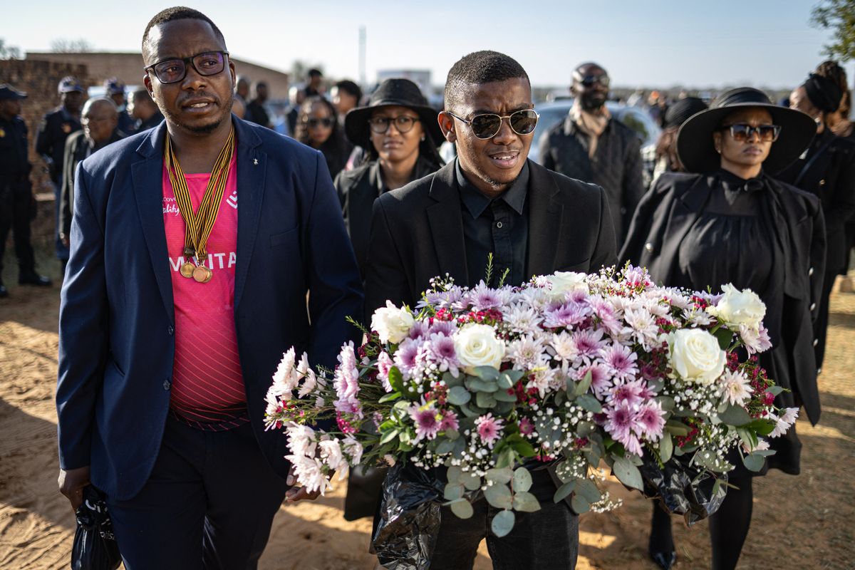 Family members at Elizabeth's funeral