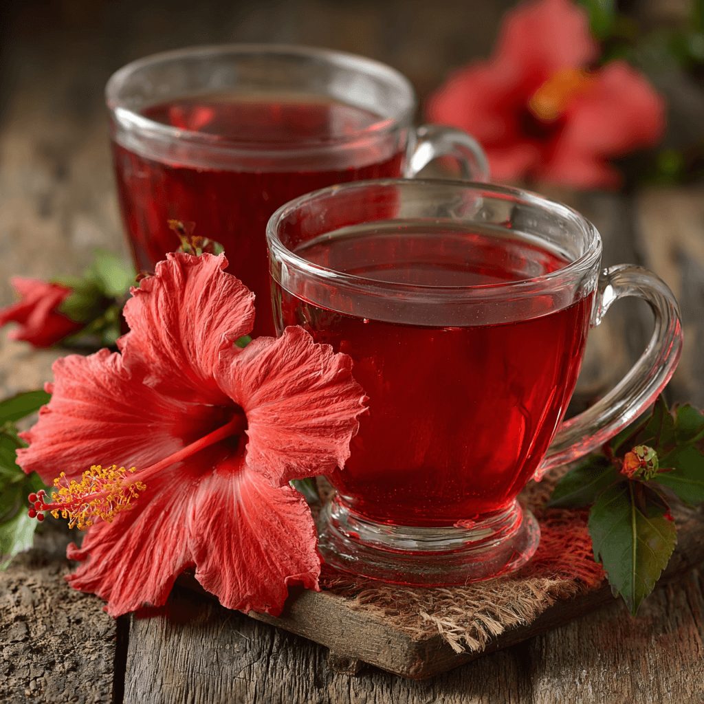 Fleurs d'hibiscus séchées et tasse