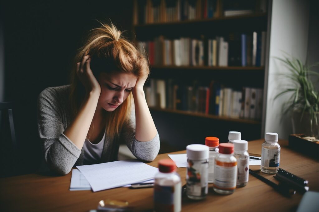 Personne tenant des médicaments