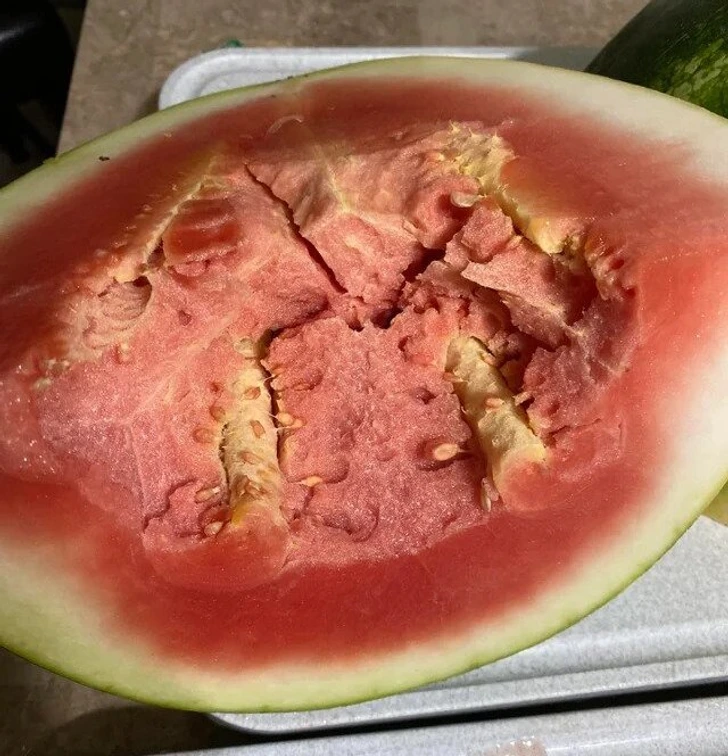 Chair de pastèque présentant des motifs et une texture inhabituels