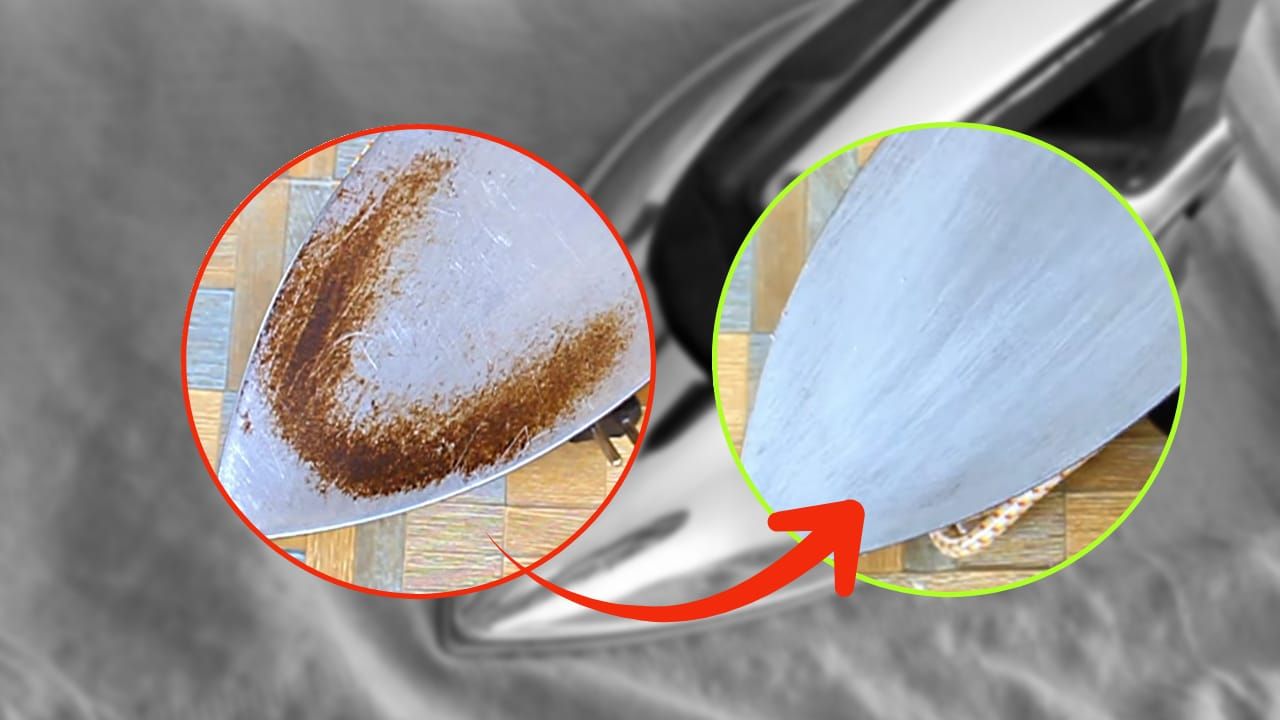 Dentifrice et bicarbonate de soude à côté d'un fer à repasser