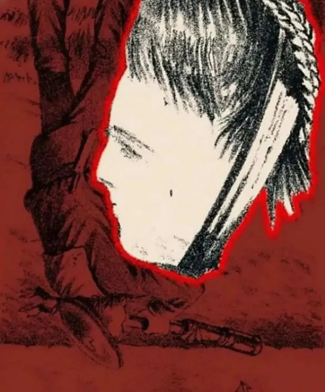 Solution de l'illusion montrant le visage de la femme mis en évidence