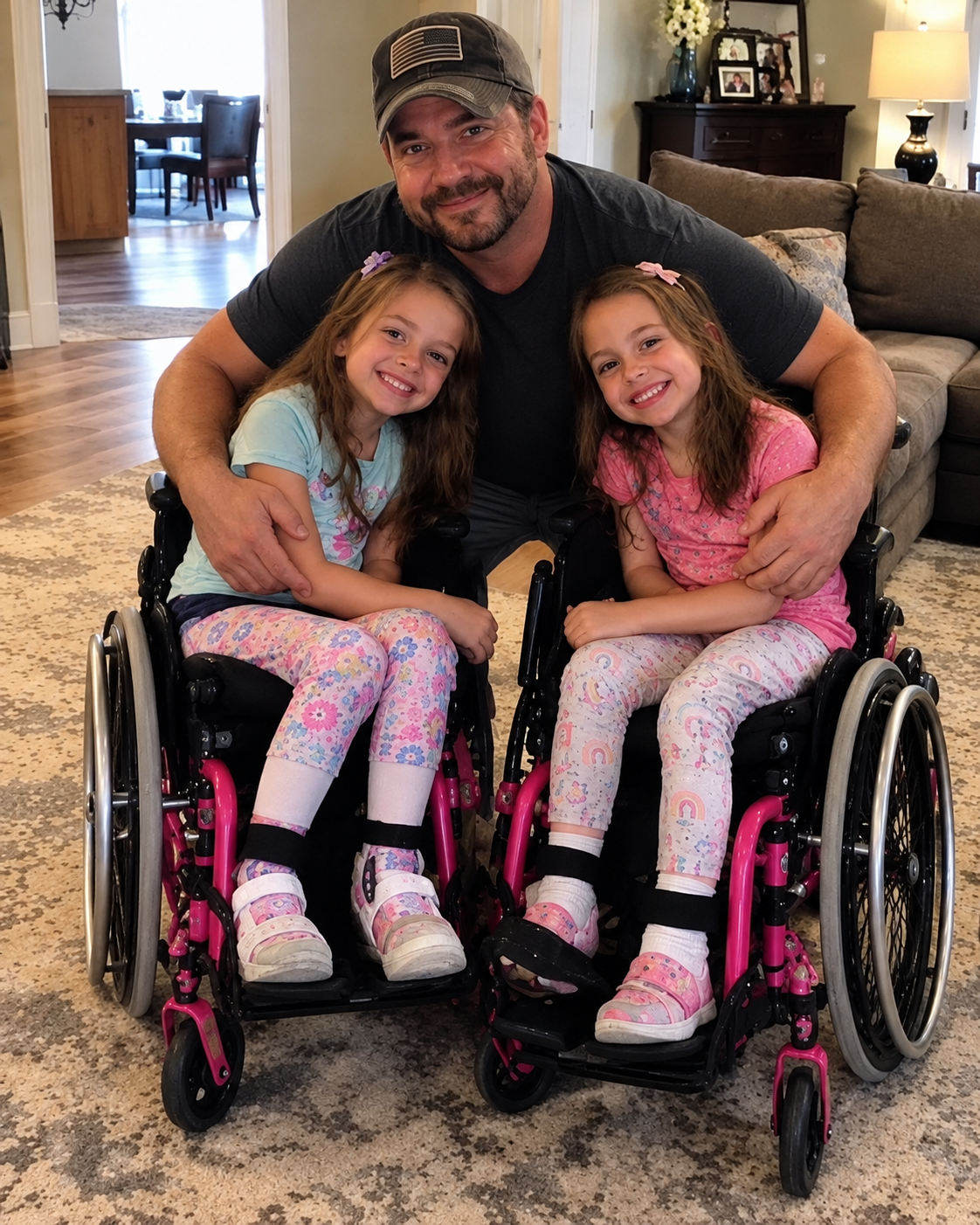 Il élève seul ses deux filles en fauteuil roulant : ce qu'elles lui avouent le jour de la fête des pères le laisse sans voix