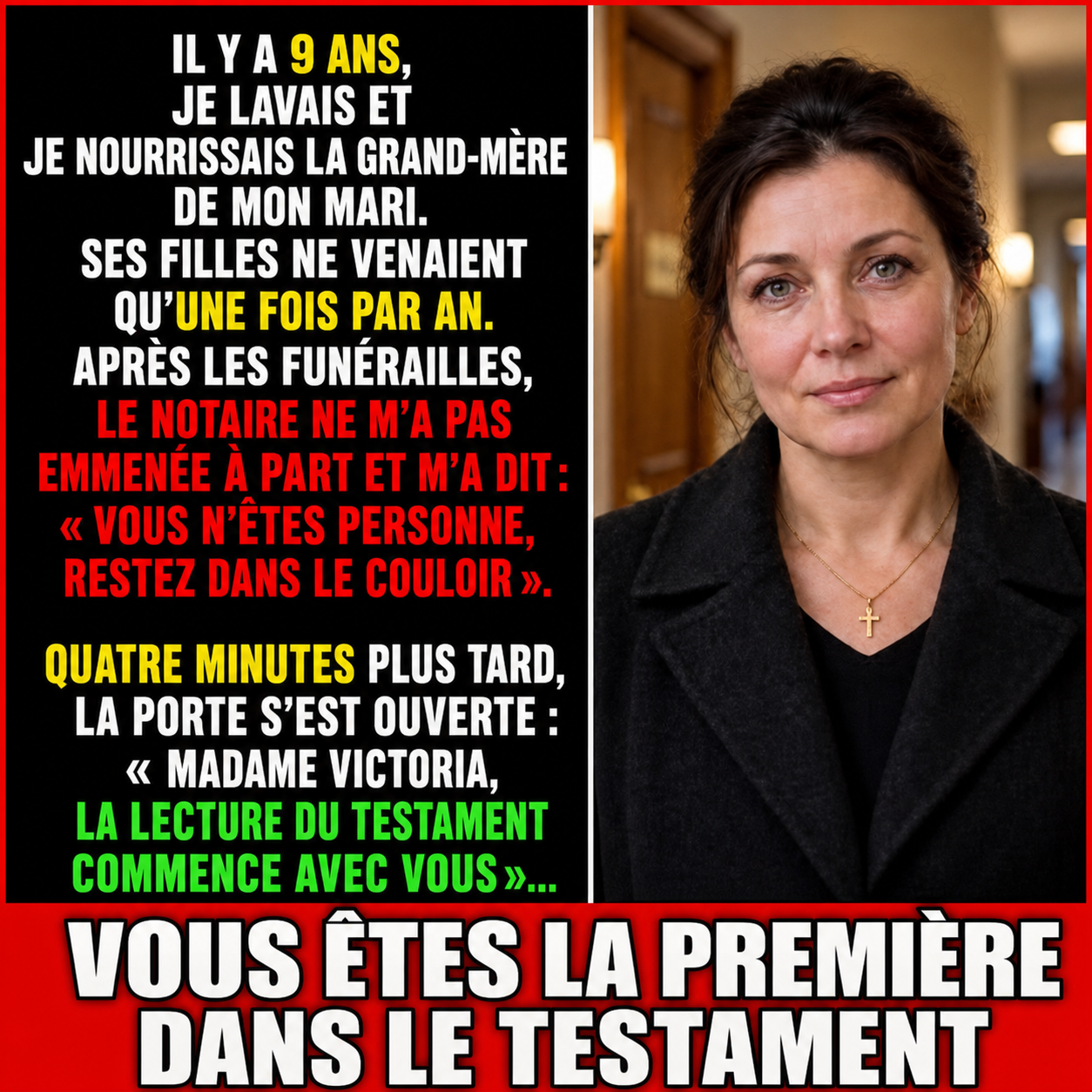 Elle s'est occupée d'une aïeule abandonnée par ses filles pendant neuf ans : le testament l'a récompensée au-delà de tout