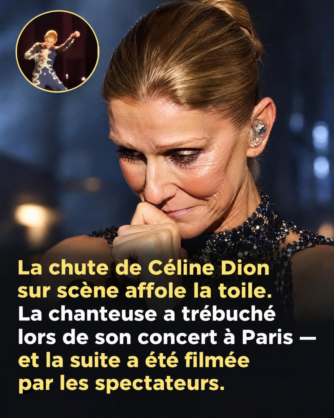 Céline Dion trébuche sur scène à Paris et se relève avec une grâce bouleversante