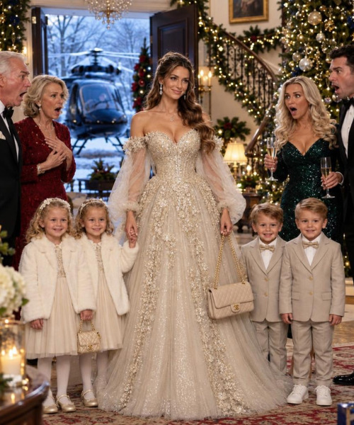 Elle accepte l'invitation de son ex pour Noël et débarque en hélicoptère avec leurs quadruplés qu'il refusait de reconnaître