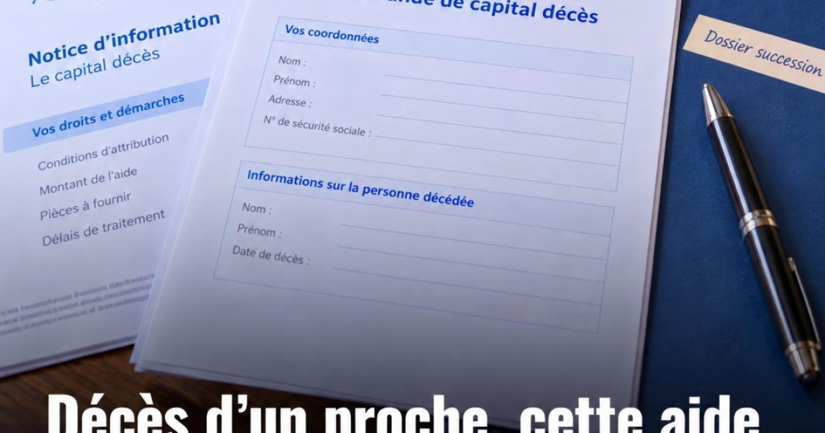 Capital décès 2026 : jusqu'à 9 612 € versés par la CPAM aux familles endeuillées