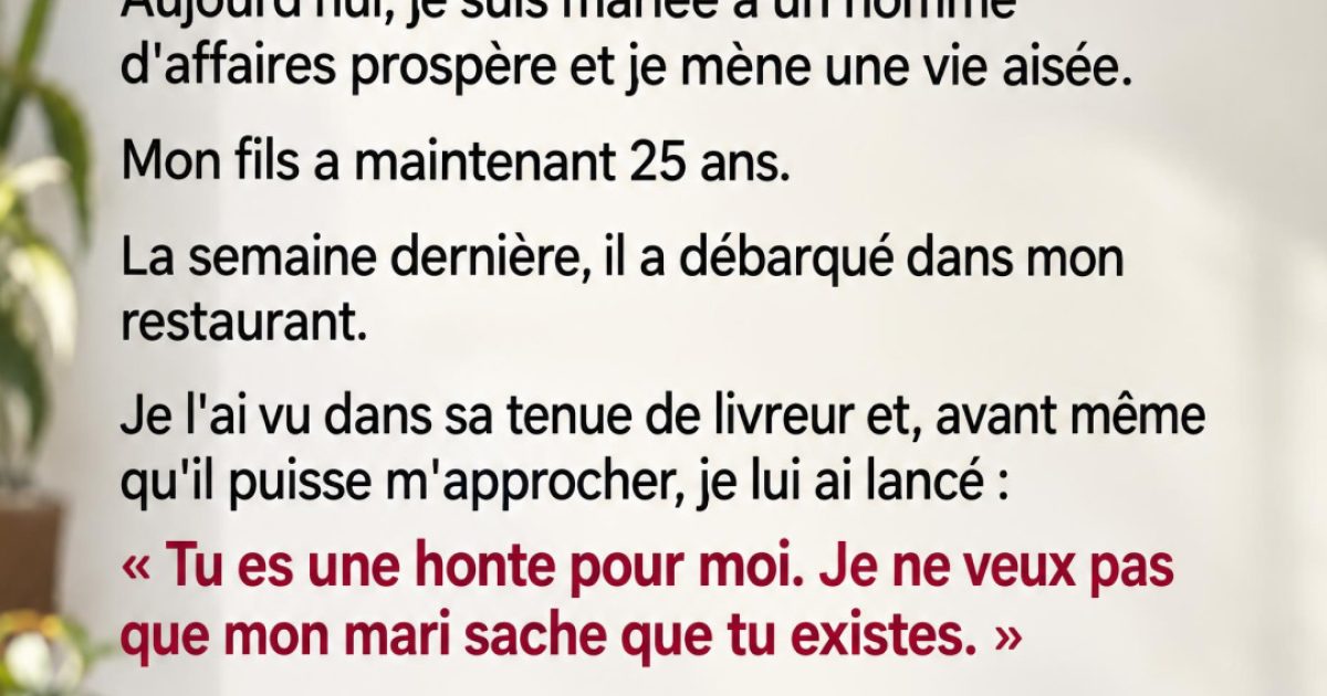 Elle a renié son fils pour garder son mari fortuné : le secret qui a tout détruit