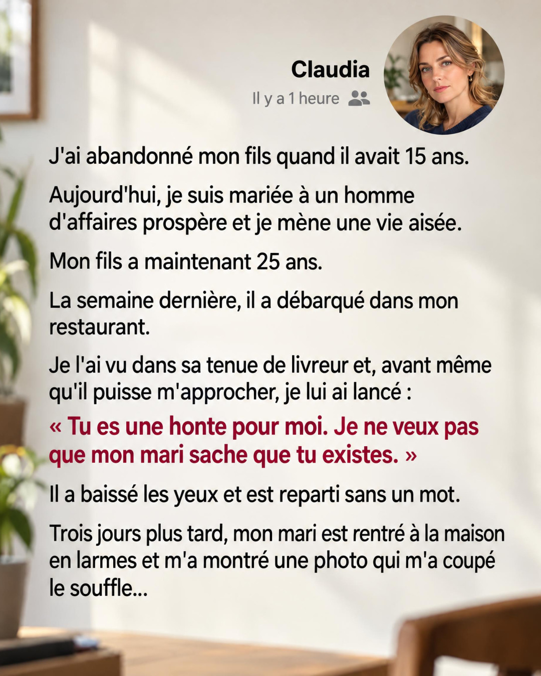 Elle a renié son fils pour garder son mari fortuné : le secret qui a tout détruit