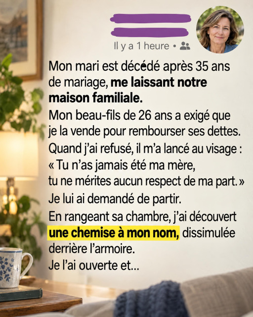 Elle trouve une chemise bleue derrière l'armoire de son beau-fils : ce qu'elle contient lui brise le cœur