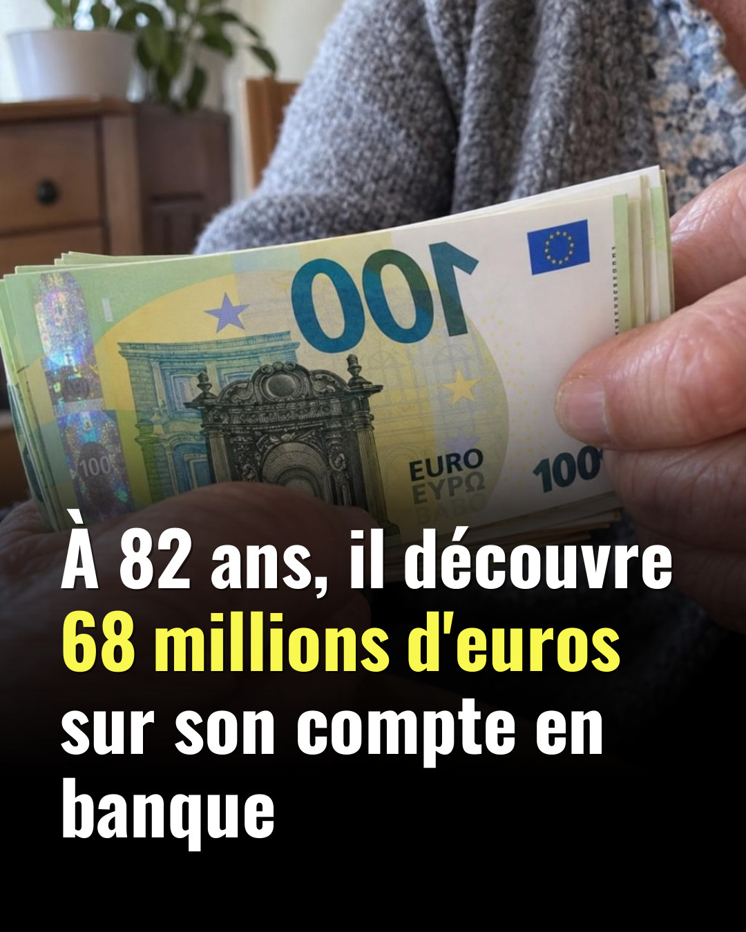 Il consulte son solde au distributeur et découvre 68 millions d'euros sur son compte