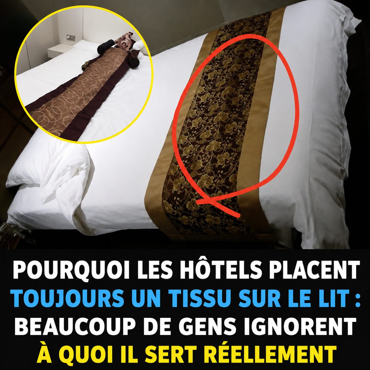 Ce bandeau mystérieux au pied du lit d'hôtel : voilà à quoi il sert vraiment