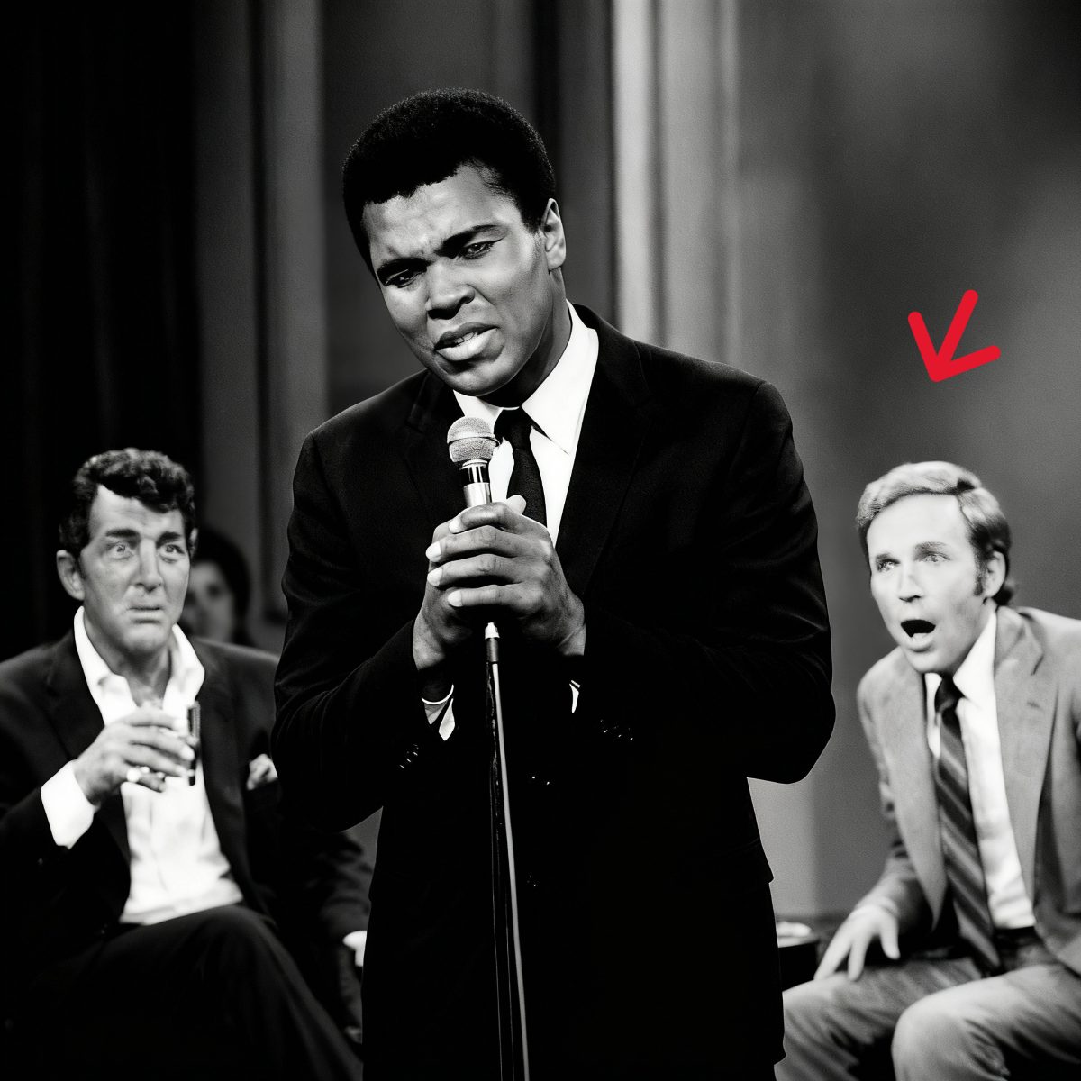Capture d'écran de l'émission The Dick Cavett Show avec Muhammad Ali et Dean Martin