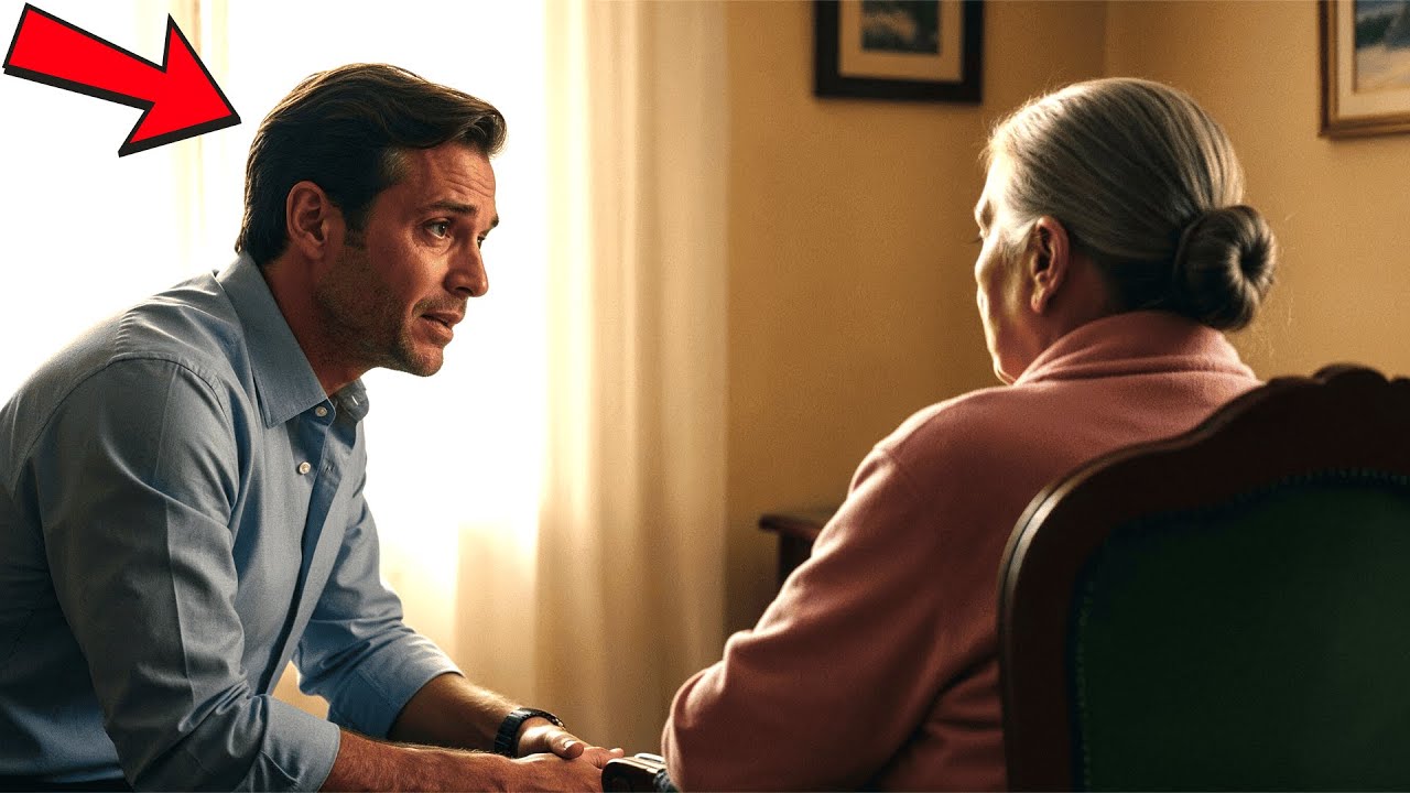 Une mère et son fils se retrouvant après une longue séparation, échangeant un regard plein d'émotion