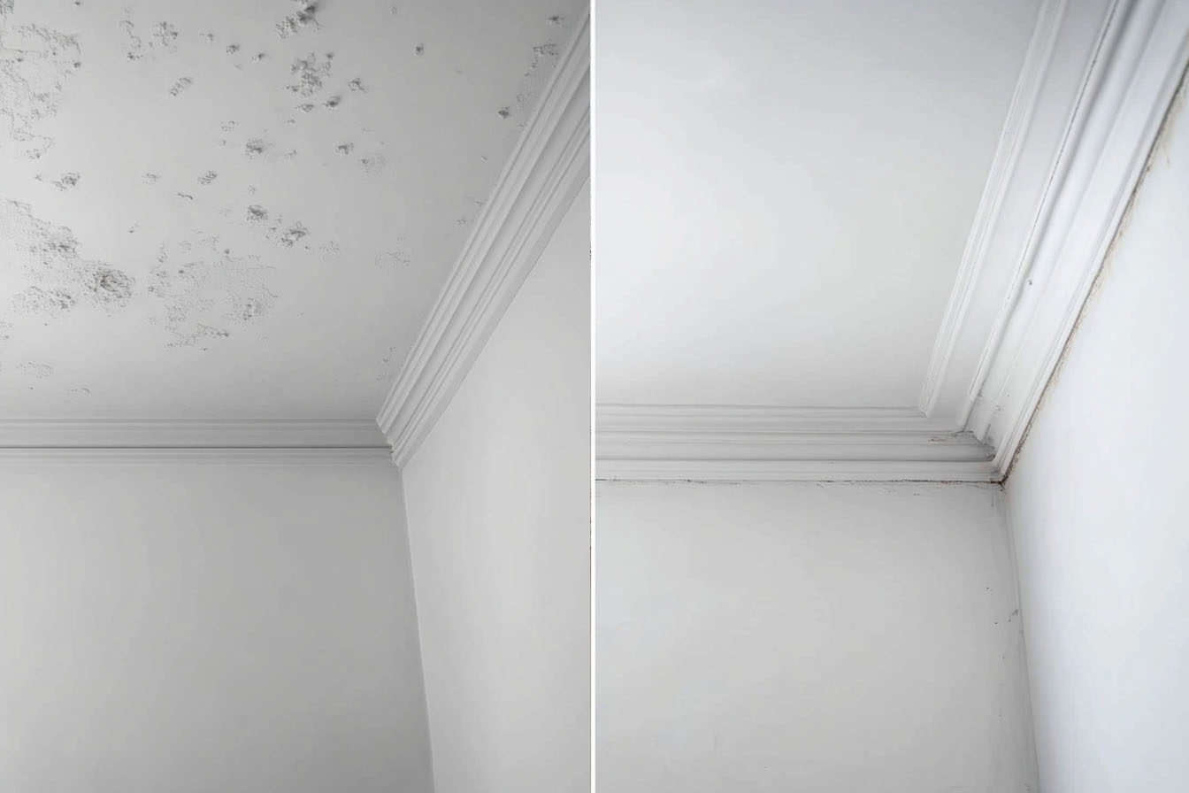 Transformation d'un mur avant et après traitement anti-humidité