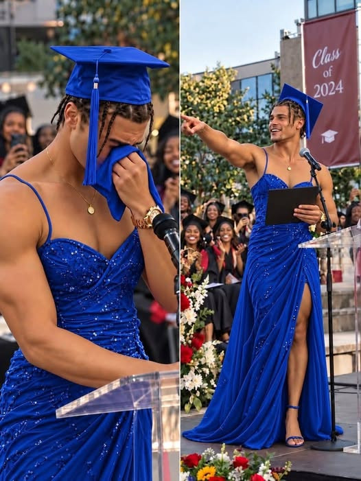 Il porte la robe de sa sœur jumelle disparue pour recevoir son diplôme : le geste qui a tout arrêté