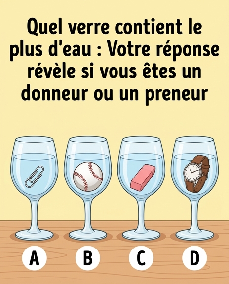 Quatre verres, un seul piège : cette énigme visuelle révèle comment vous pensez vraiment
