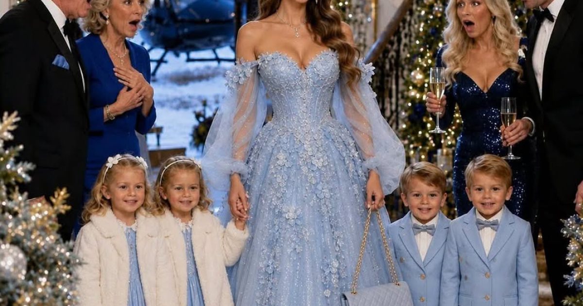 Elle arrive en hélicoptère avec ses quadruplets pour un Noël qui va tout révéler