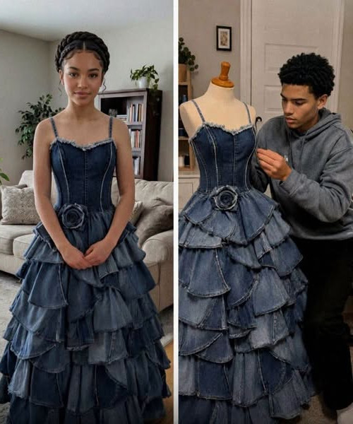 Il coud une robe de bal avec les vêtements de leur maman disparue : ce frère a tout changé