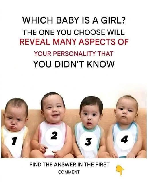 Ce test des 4 bébés révèle votre personnalité : lequel est une fille selon vous ?