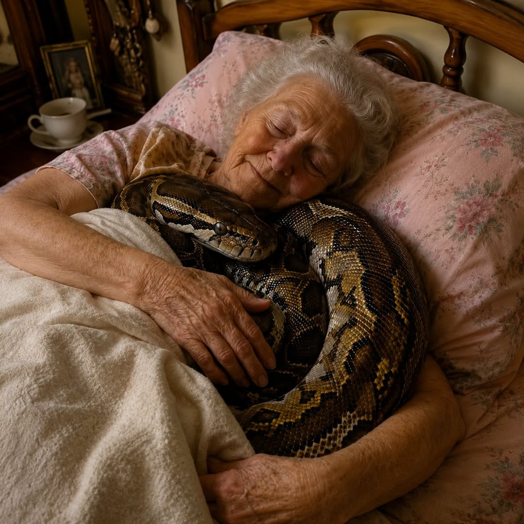 Elle laissait son python dormir dans son lit chaque nuit : ce que sa fille vétérinaire lui a expliqué a tout changé