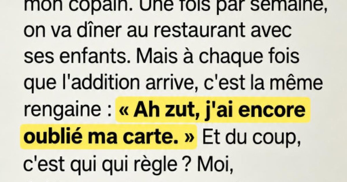 Elle quitte le restaurant sans payer l'addition de son compagnon : "Je ne suis pas votre tirelire"