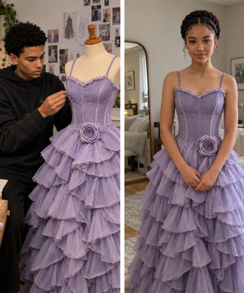 Son frère de 15 ans lui coud une robe avec les jeans de leur maman décédée : ce qui se passe à la cérémonie est inoubliable